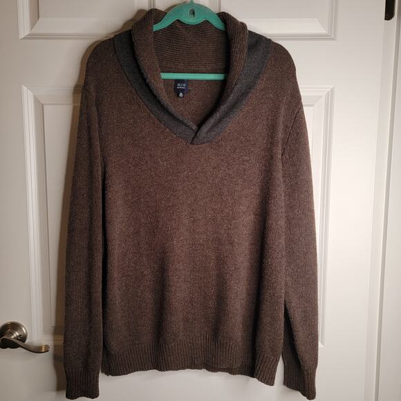 Saks Fifth Avenue Blue Shawl Collar Sweater sz XL - Picture 1 of 7